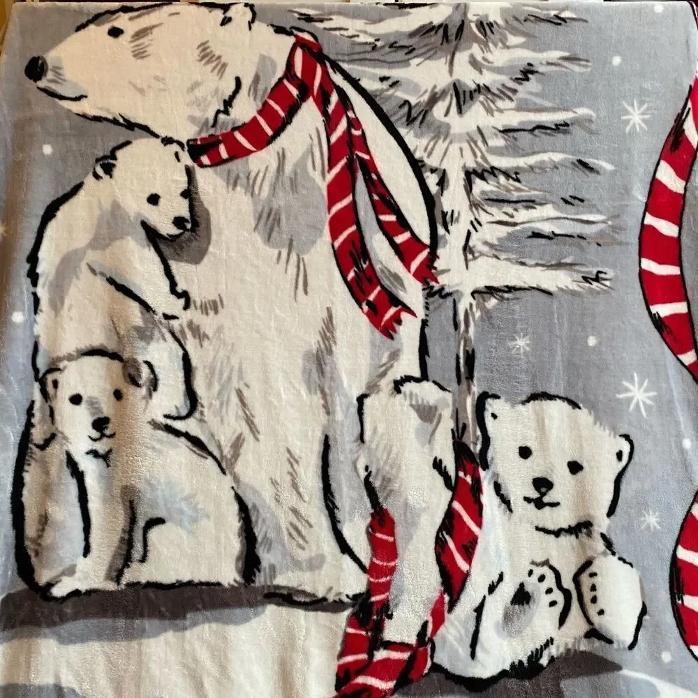 Vera Bradley Beary Merry Print Throw Blanket